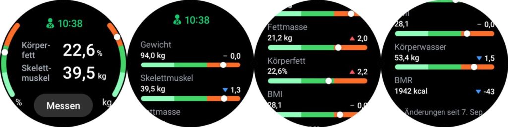 Samsung Smartwatch Vergleich Messung Körperzusammensetzung