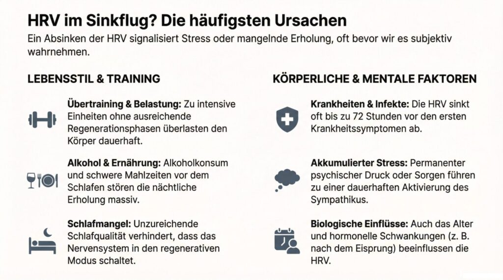 Infografik Niedrige Herzfrequenzvariabilität Ursachen